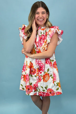 Magnolia Garden Floral Mini Dress