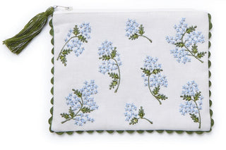 Hydrangea Embroidered and Embellished Pouch *More Colors*