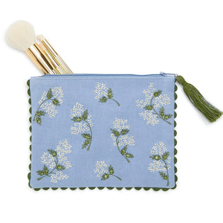 Hydrangea Embroidered and Embellished Pouch *More Colors*