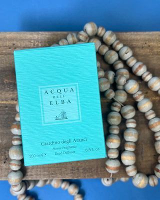 Acqua dell'Elba 6.8 oz reed diffuser made in Italy, available in multiple scents including Capo ai Pini, Mare, and Giardino degli Aranci for luxurious home fragrance.