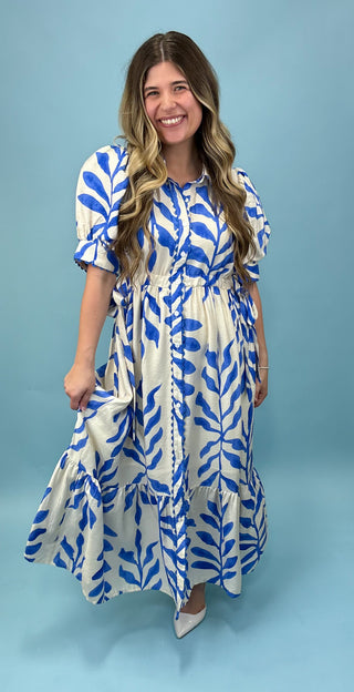 Urban Outing Blue Print Midi Dress