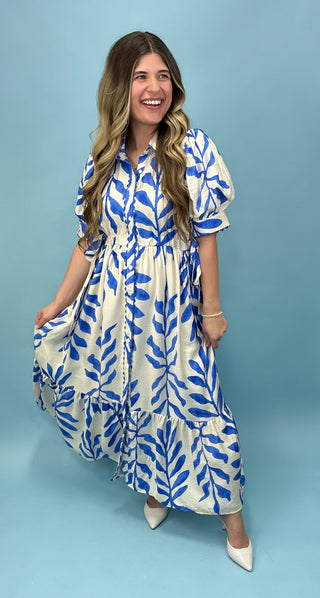 Urban Outing Blue Print Midi Dress