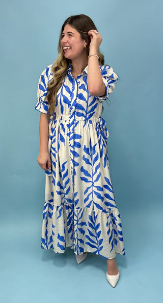 Urban Outing Blue Print Midi Dress