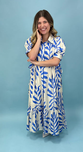 Urban Outing Blue Print Midi Dress