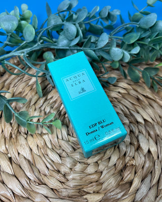 Acqua dell'Elba Blu Women's Eau de Parfum 0.5 fl oz travel-size perfume made in Italy with fresh floral and woody Mediterranean-inspired notes.