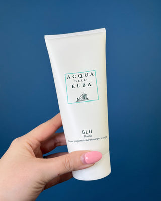 Acqua dell'Elba Blu Donna Body Lotion 200 ml luxury Italian moisturizer with a fresh floral and woody Mediterranean-inspired fragrance.