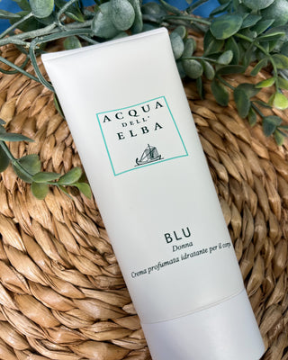 Acqua dell'Elba Blu Donna Body Lotion 200 ml luxury Italian moisturizer with a fresh floral and woody Mediterranean-inspired fragrance.