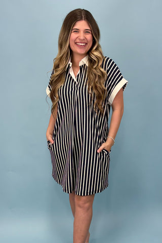 Charmed Moment Striped Mini Dress