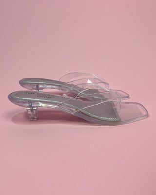 The Gabriella Clear Kitten Heel Sandal