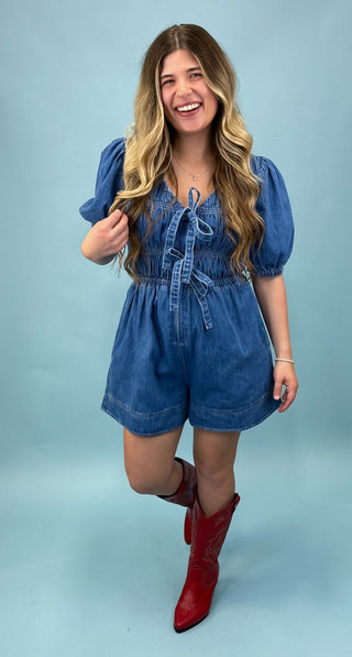 Loving Moment Denim Romper
