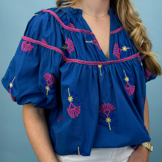 Seaside Breeze Embroidered Top
