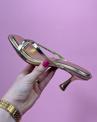 The Jordyn Gold Strappy Heel
