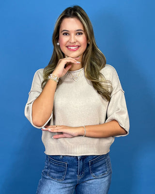Soft Taupe Everyday Knit Top