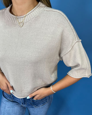 Soft Taupe Everyday Knit Top