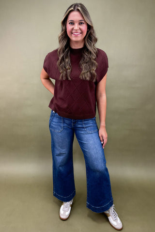 Golden Hour Textured Sweater Top