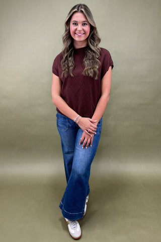 Golden Hour Textured Sweater Top