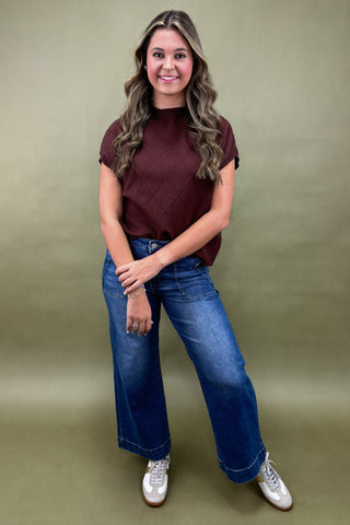 Golden Hour Textured Sweater Top