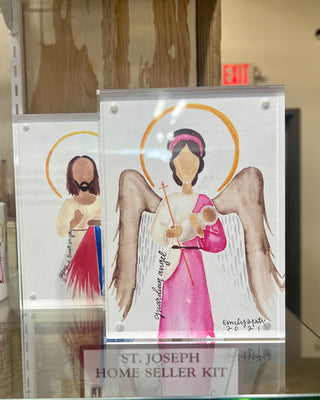 Guardian Angel & Jesus Artwork in a store setting 