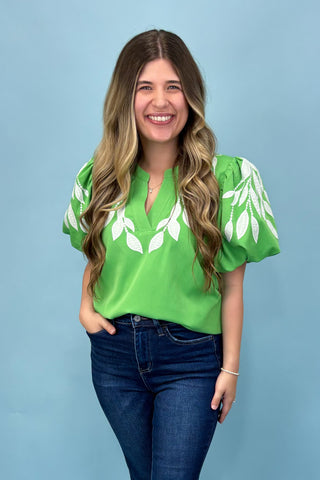 Delicate Details Green Top