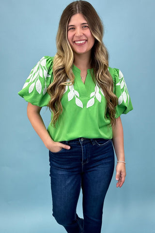 Delicate Details Green Top