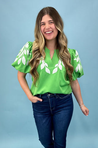 Delicate Details Green Top