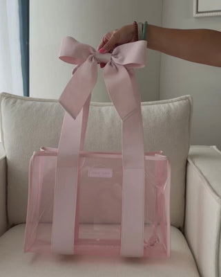 Case Mate Medium Jelly Tote in Ballerina Pink, Navy Twilly, and Carolina Blue. 