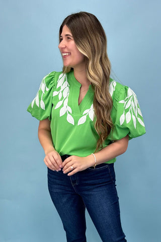 Delicate Details Green Top