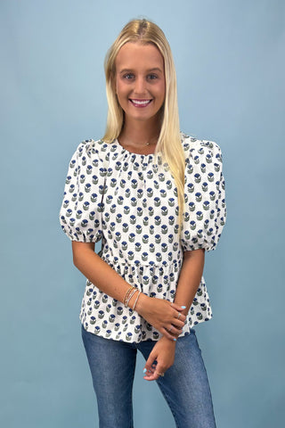 Sunday Blooms Floral Peplum Top