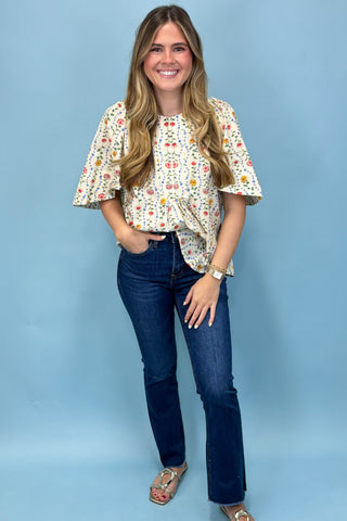 French Farmhouse Floral Top