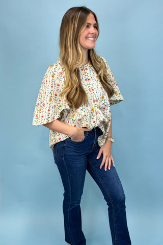 French Farmhouse Floral Top