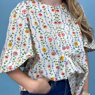 French Farmhouse Floral Top