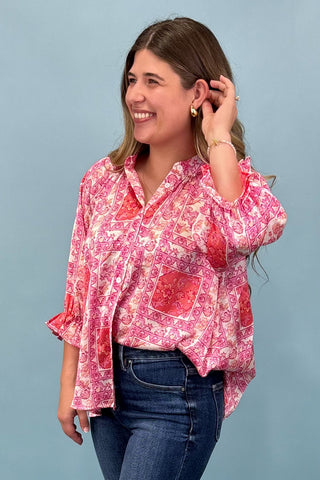 Sunday Chic Pink Printed Top