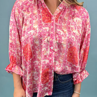 Sunday Chic Pink Printed Top