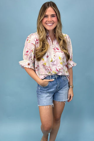 Dockside Dreaming Pink Floral Top