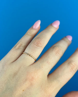 enewton Classic Gold Twisted Thin Band Ring available in sizes 6, 7, and 8. 