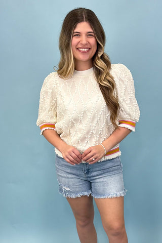 Dreamy Gardens Cream Textured Top