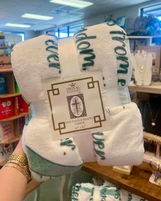 Royal Standard Our Father Prayer Throw Blanket. 