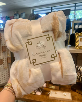 Royal Standard Cross Throw Blanket available in Gold and Blue. 