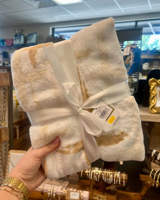 Royal Standard Cross Throw Blanket available in Gold and Blue. 