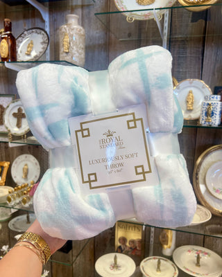 Royal Standard Cross Throw Blanket available in Gold and Blue. 