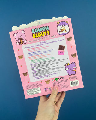 Shop the Kawaii Beauty Critters Makeup Set with eyeshadow, 2 scented lip glosses, 4 brushes, and face gems. Perfect for gifts, dress-up, and fun.