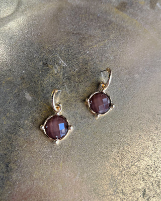 Shop the Gold & Brown Earrings featuring faceted brown stone drops, gold-tone hoops, and a timeless design perfect for everyday and dressy looks.