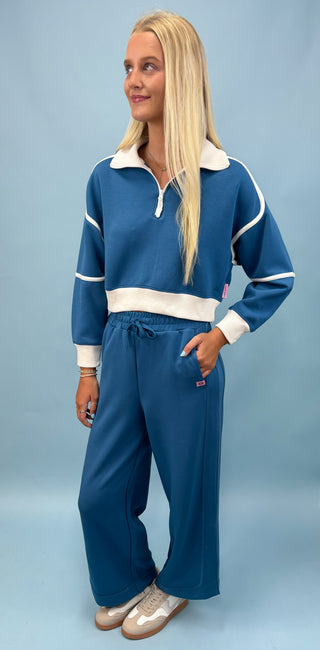 Quarter Zip Dk Blue Set
