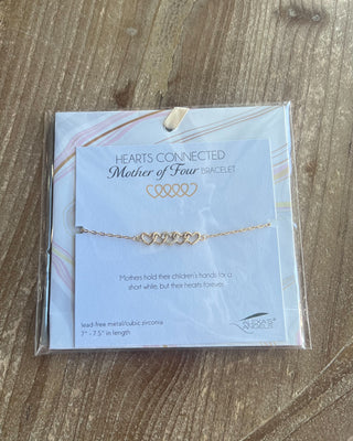 Shop the Mother Of... Hearts Connected Bracelet Collection featuring meaningful heart designs, sparkling cubic zirconia, and adjustable gift-ready bracelets for moms.