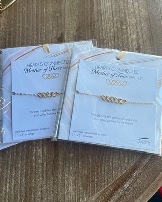 Shop the Mother Of... Hearts Connected Bracelet Collection featuring meaningful heart designs, sparkling cubic zirconia, and adjustable gift-ready bracelets for moms.
