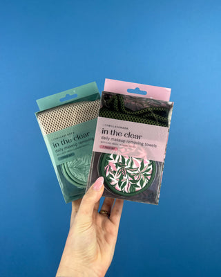 Shop the In The Clear Makeup Removing Towels by Lemon Lavender featuring 7 reusable makeup rounds, a laundry pouch, and gentle makeup removal with warm water.