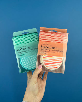 Shop the In The Clear Makeup Removing Towels by Lemon Lavender featuring 7 reusable makeup rounds, a laundry pouch, and gentle makeup removal with warm water.