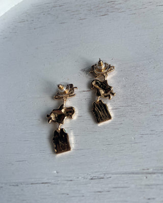 Shop the Christmas Santa Sleigh Earrings at All About You Boutique! Festive glittery Santa, sleigh, and gift dangle earrings perfect for holiday outfits.