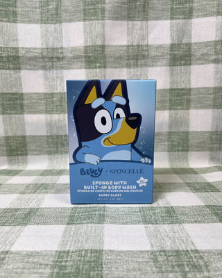 Shop the Bluey x Spongellé Sponge with Built-In Body Wash in Berry Blast. Features an adorable Bluey design, fruity fragrance, and 14+ washes.