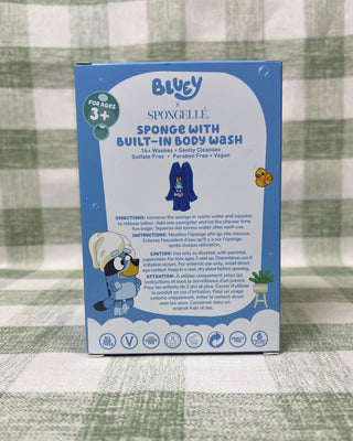Shop the Bluey x Spongellé Sponge with Built-In Body Wash in Berry Blast. Features an adorable Bluey design, fruity fragrance, and 14+ washes.